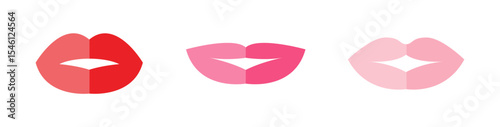 Sexy lips of women or girls flat vector illustrations set