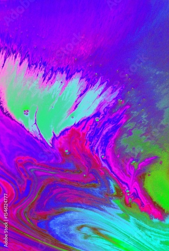 Abstract turquoise-purple background. The colors mix freely and create a wave of movement. Bright saturated colors.  Chaos.