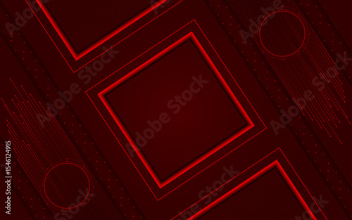 Minimal geometric background. Dynamic red shapes composition with neon lines. Abstract background modern hipster futuristic graphic. Vector abstract background for banner, poster, banner