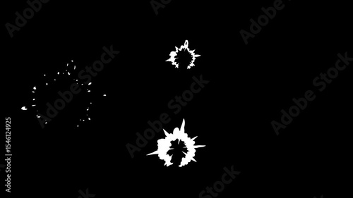 Modern Circle Burst Firework Motion Design Exploding Line Elements on Transparent Background