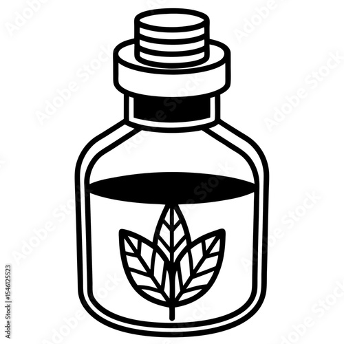 Botanical Elixir Bottle Line Art