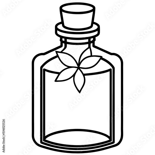 Botanical Elixir Bottle Line Art