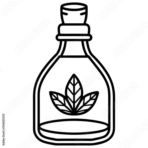 Botanical Elixir Bottle Line Art