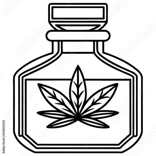Botanical Elixir Bottle Line Art