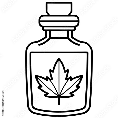 Botanical Elixir Bottle Line Art