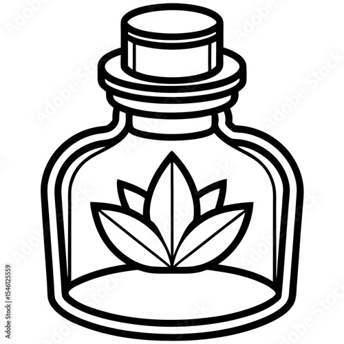Botanical Elixir Bottle Line Art
