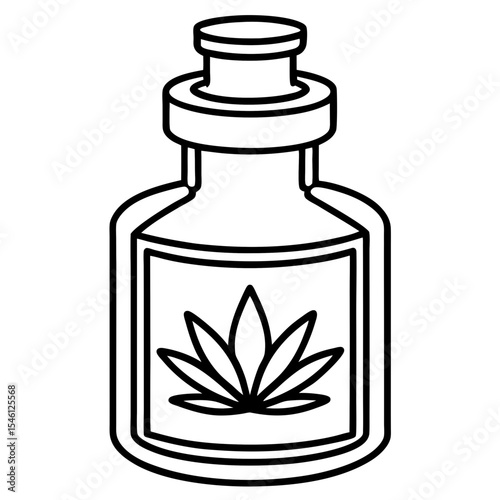 Botanical Elixir Bottle Line Art