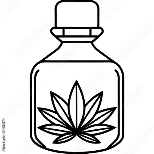 Botanical Elixir Bottle Line Art