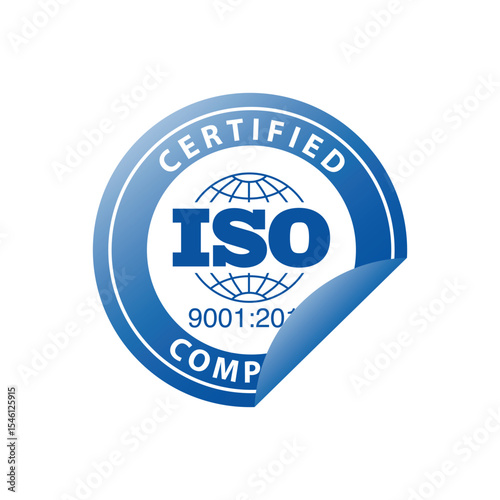 Certified Company Certificate ISO Sticker Blue