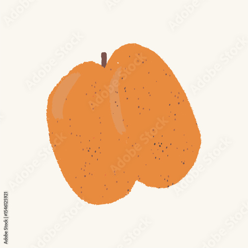 Fresh apricot with apricot half. Summer fruit. Farming, harvesting. Healthy and organic food. Vector illustration in flat style.