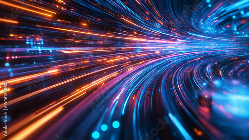 Vibrant light trails create dynamic visual experience