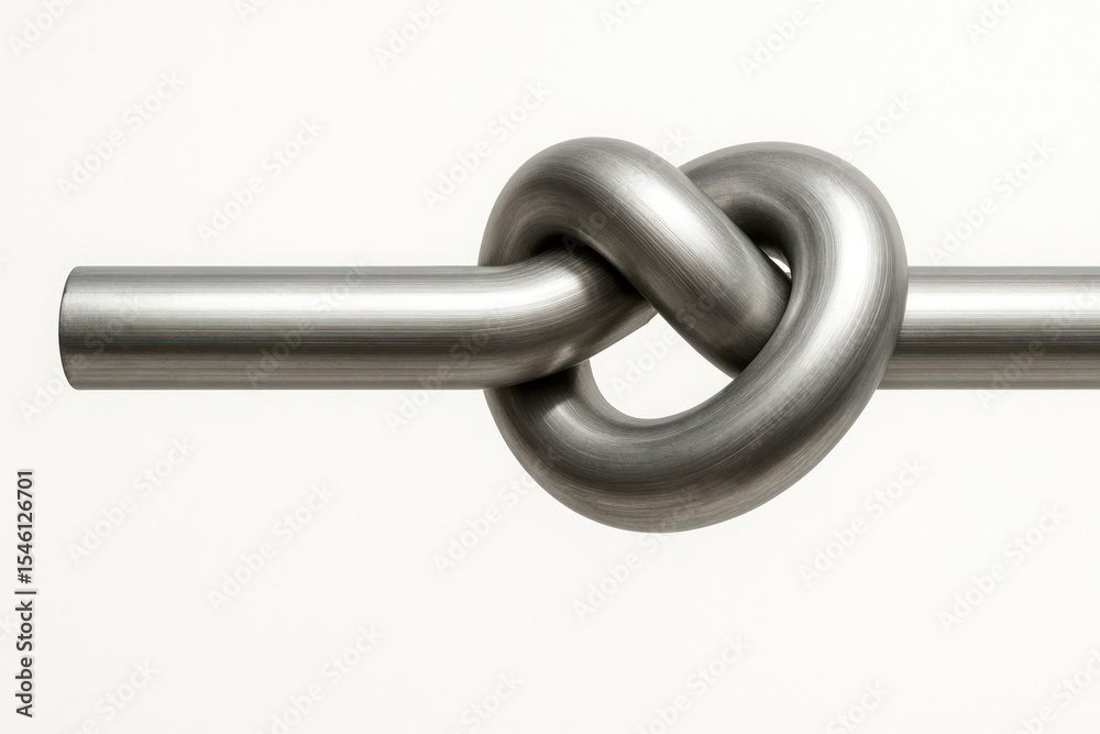 Obraz premium The metal pipe is tied in a knot.