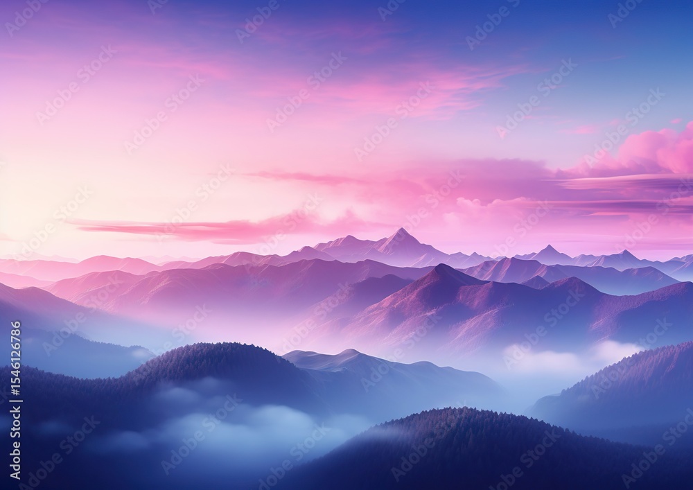 Obraz premium Pink and Orange Sunset Over Snowy Plain