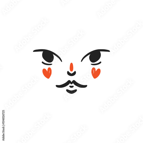 Comic and cartoon character face, retro style. Vintage retro style, face. Vector illustration, clip art.