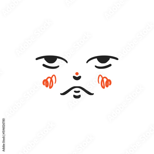 Comic and cartoon character face, retro style. Vintage retro style, face. Vector illustration, clip art.