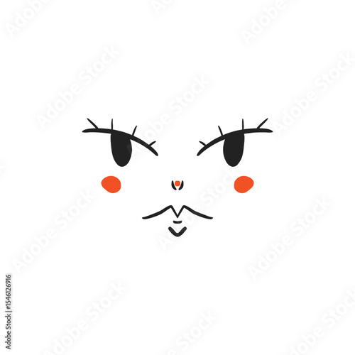 Comic and cartoon character face, retro style. Vintage retro style, face. Vector illustration, clip art.