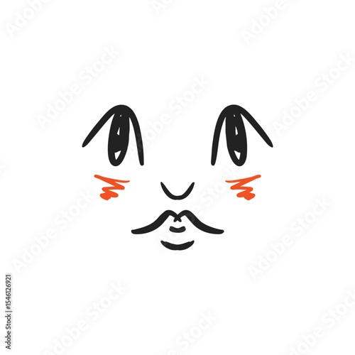 Comic and cartoon character face, retro style. Vintage retro style, face. Vector illustration, clip art.