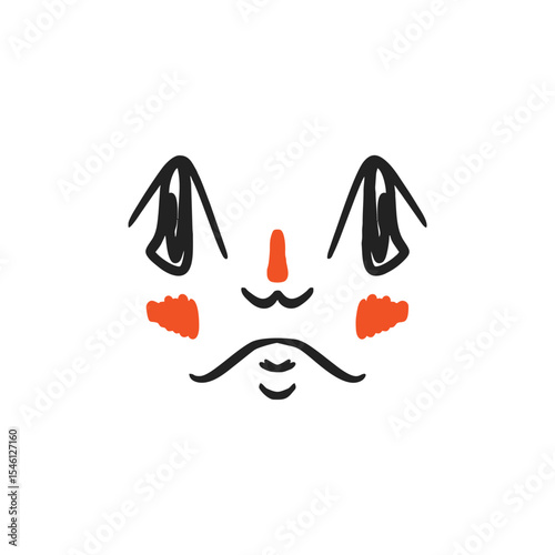 Comic and cartoon character face, retro style. Vintage retro style, face. Vector illustration, clip art.