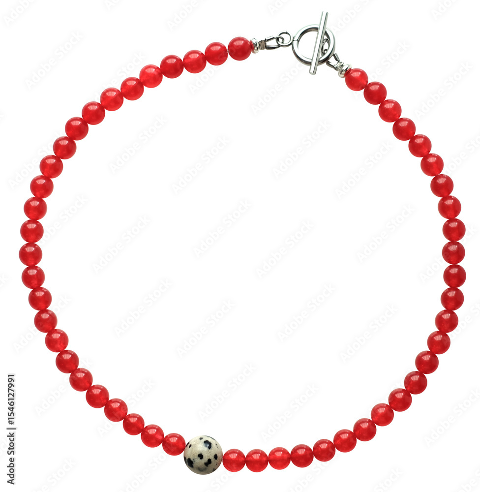 Naklejka premium red beads on white background