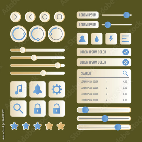 Flat UI control icons collection for dashboard and system settings