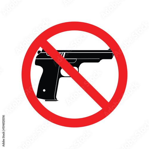 Gun Not Allowed Sign Prohibited