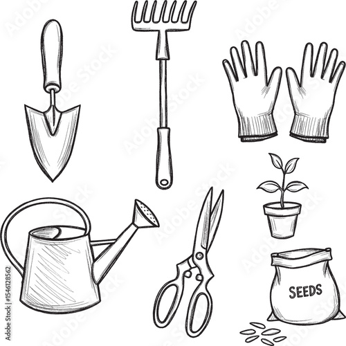  showcases various garden tools and supplies