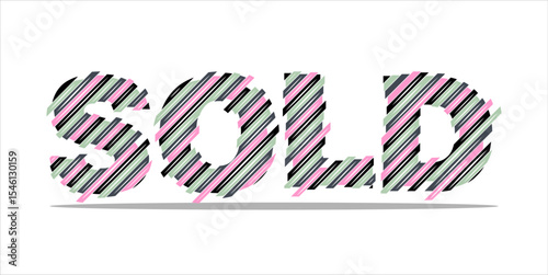 SOLD, word typography illustration for shop and store banner promotion.