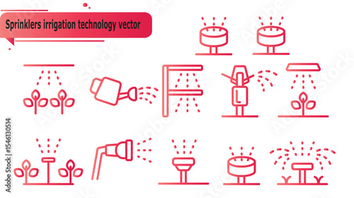 Sprinklers irrigation technology vector