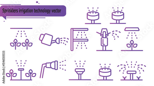 Sprinklers irrigation technology vector