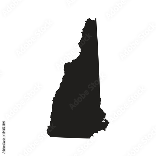 New Hampshire Map Silhouette Vector