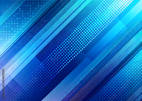 Wallpaper Mural Dynamic Blue Gradient Background with Geometric Lines and Dot Patterns for Modern Designs and Presentations Torontodigital.ca