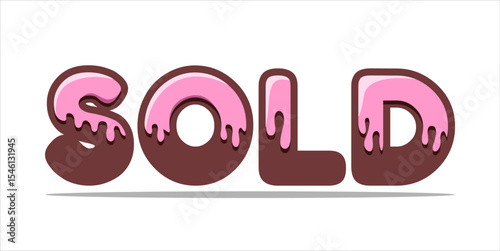 SOLD, word typography illustration for shop and store banner promotion.