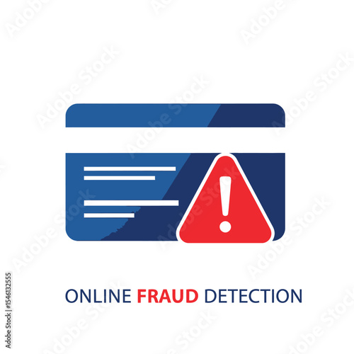 Blue Credit Card Fraud Alert Red Warning Triangle image