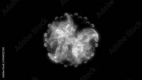 A Tidal Wave Energy Firework That Rolls Across the Frame with Glowing Energy Lines on a Black Background