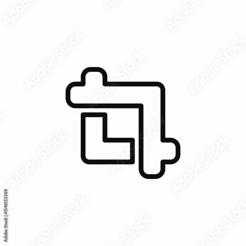 image crop icon sign vector