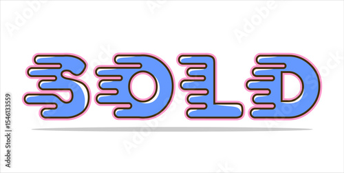 SOLD, word typography illustration for shop and store banner promotion.