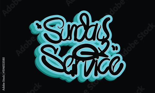 SUNDAY SERVICE graffiti tag style design