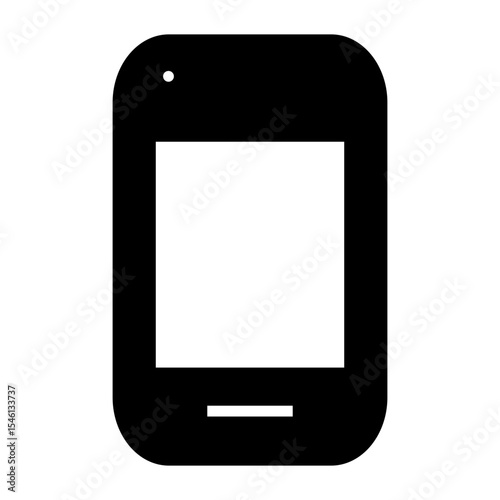 black smartphone glyph icon vector