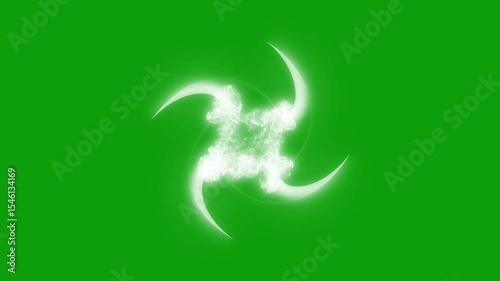 The Energy Firework of Expanding Atomic Lightwaves in the Void of Space on a Green Background