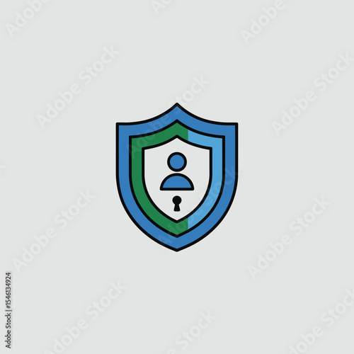Blue Green Shield Icon User Privacy Protection Symbol
