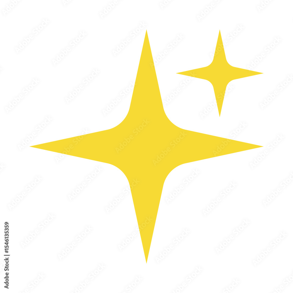 Obraz premium Yellow Sparkle Duo Icon – Shine Effect