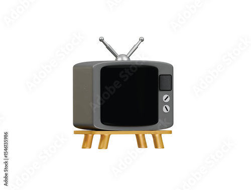 old tv icon 3d illustration render