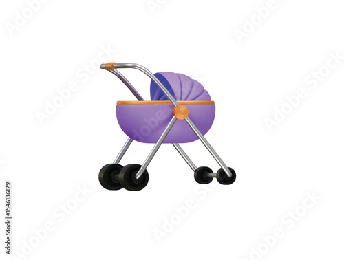 baby stroller icon 3d illustration render