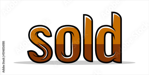 SOLD, word typography illustration for shop and store banner promotion.