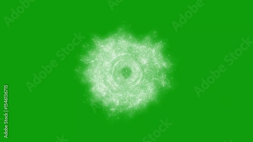 The Time Bending Energy Firework of Stars Lines and Motion on a Green Background.