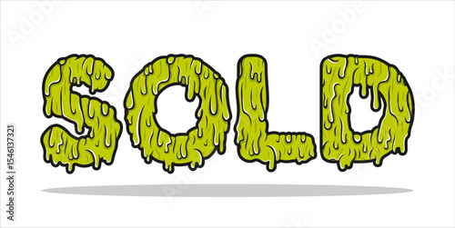 SOLD, word typography illustration for shop and store banner promotion.