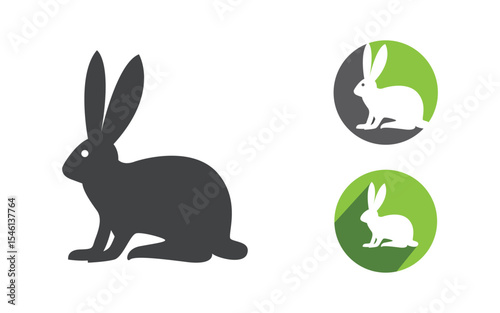 Cute Rabbit Logo icon illustration design template v.3