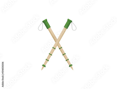 trekking pole icon 3d illustration render