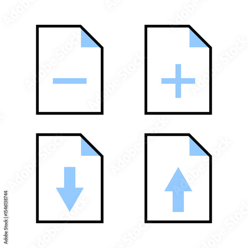 Blue Upload Download File Vectors
