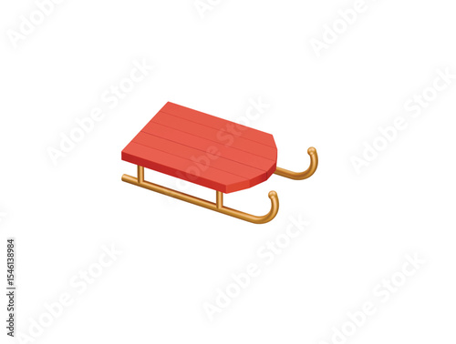 sled icon 3d illustration render